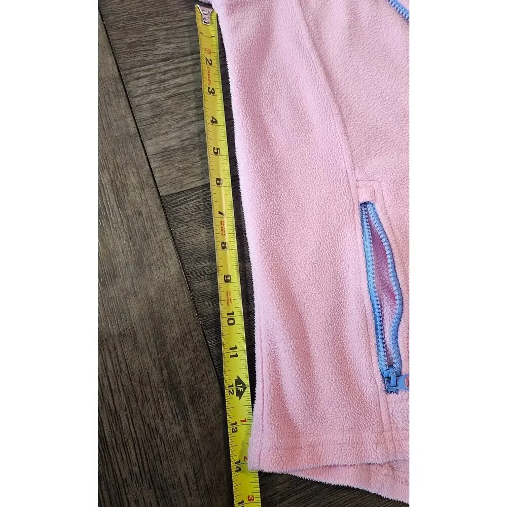 Girl Scout Fleece Pink with Lilac Trim Full Zip *L*See Measurements in Pictures